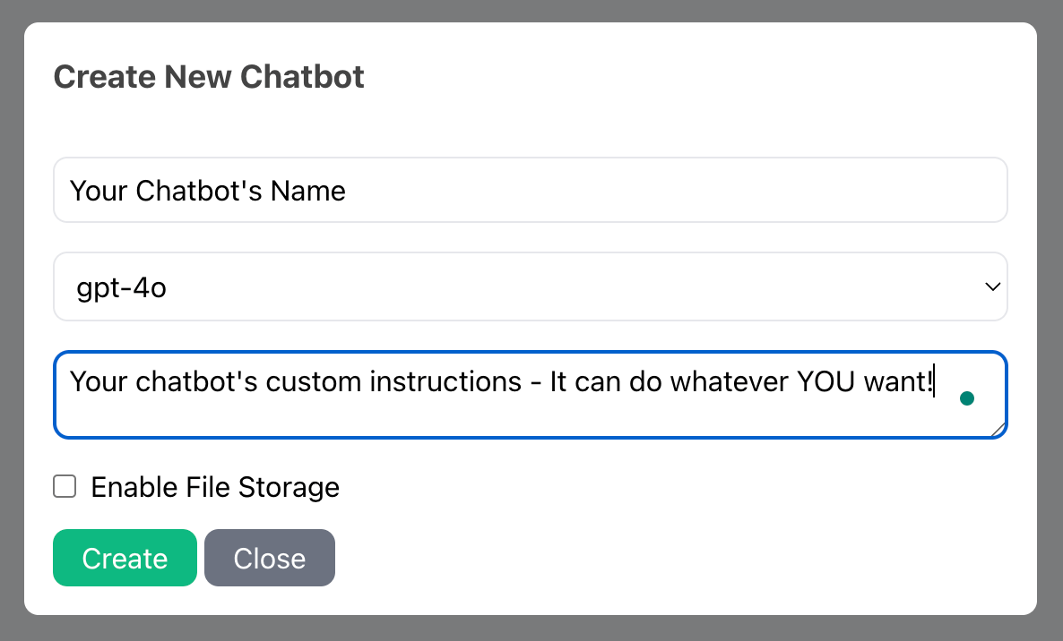 Create chatbot for support